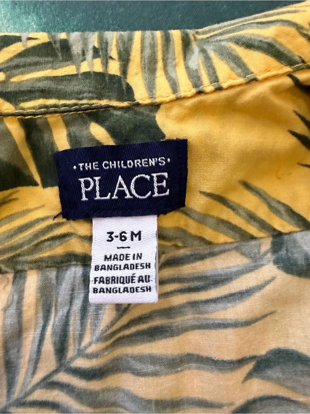 The Children's Place Yellow & Green Tropical Leaf Button-Down Shirt